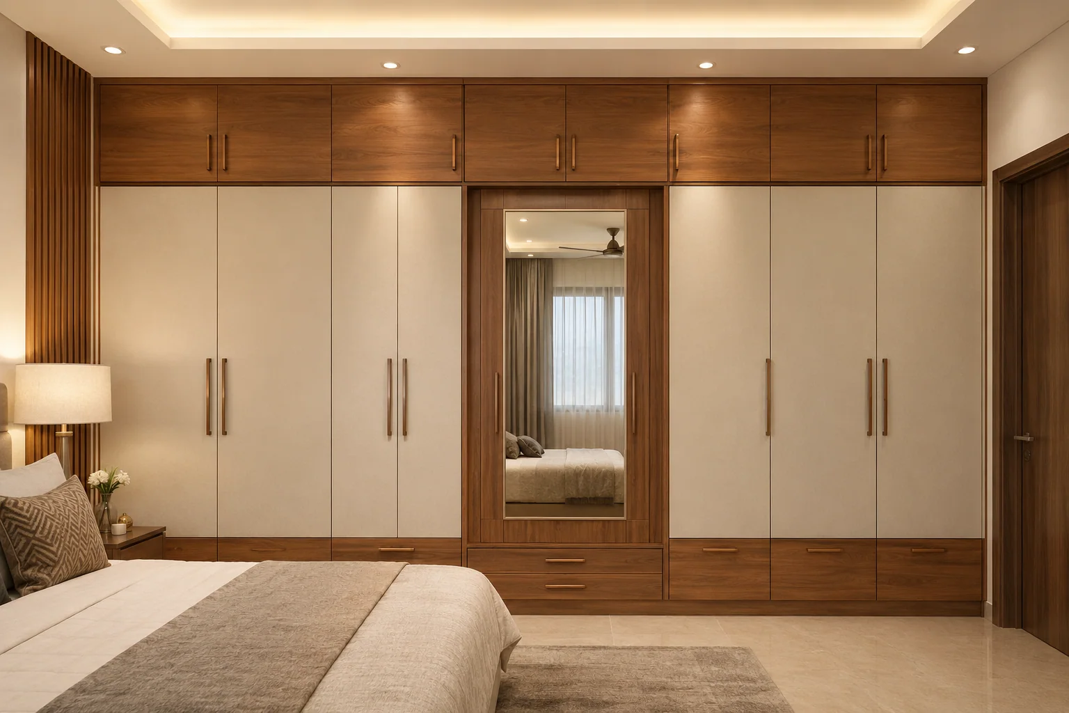Full wall almirah with loft storage by Reedify Modulars Rohtak