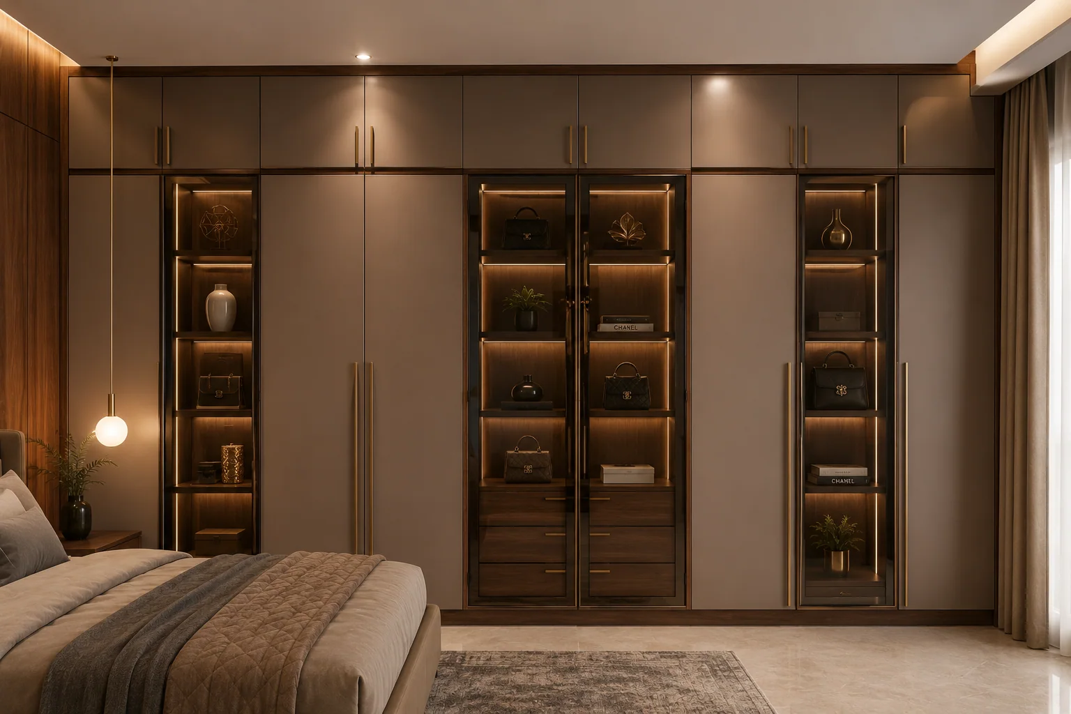 Full wall almirah with loft storage by Reedify Modulars Rohtak