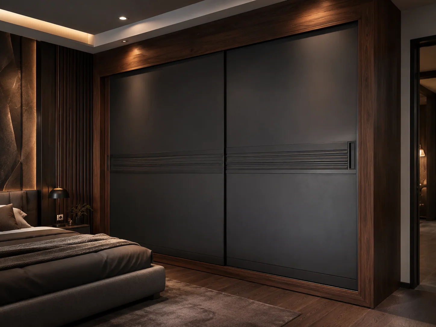 Sliding almirah for bedroom storage by Reedify Modulars Rohtak