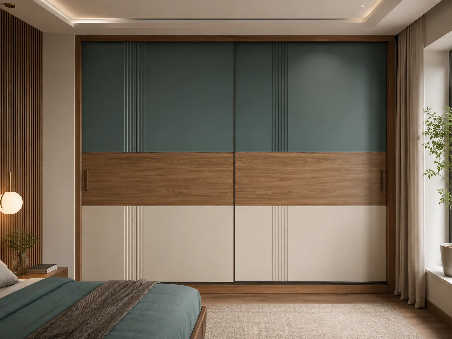 Sliding almirah for bedroom storage by Reedify Modulars Rohtak