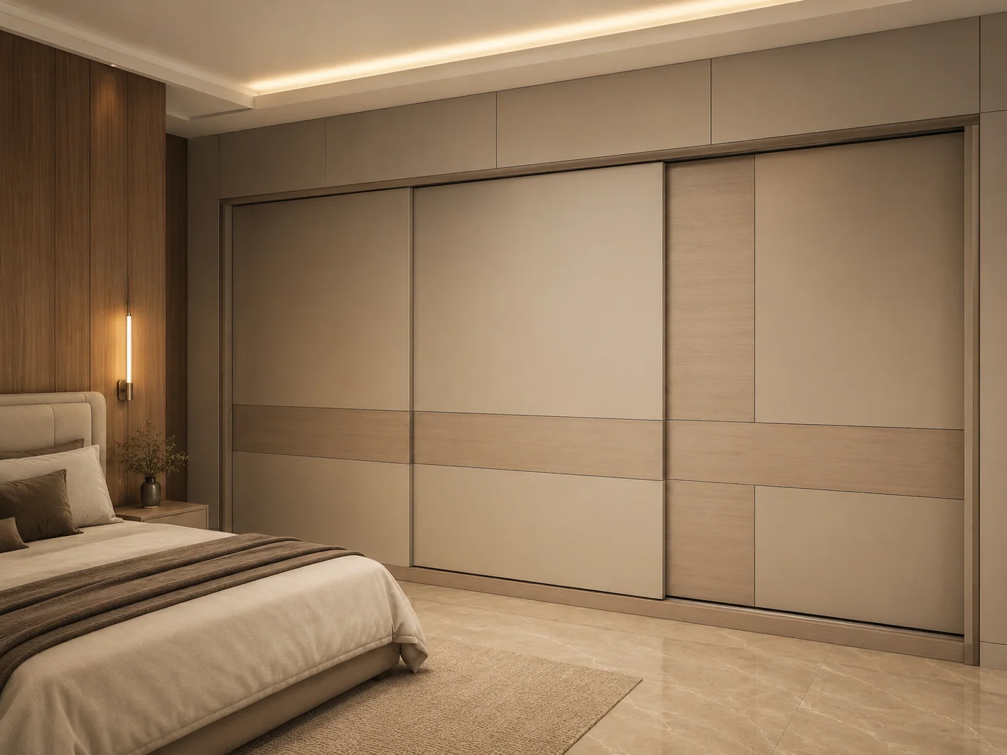 Sliding almirah for bedroom storage by Reedify Modulars Rohtak