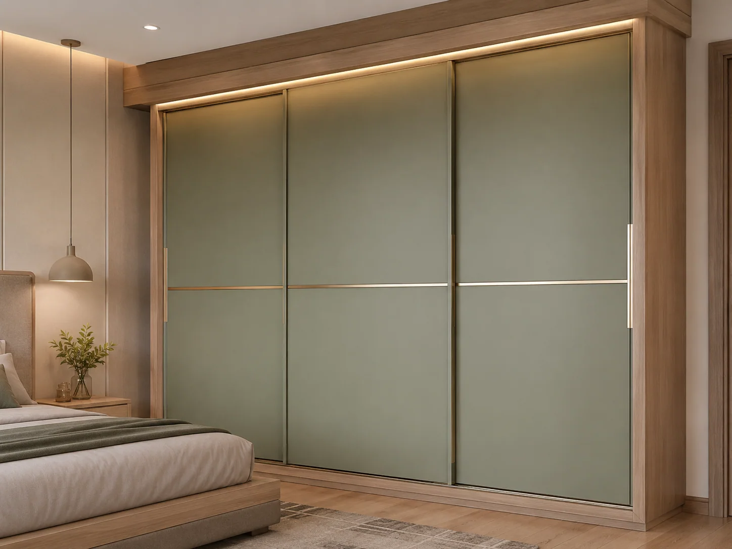Sliding almirah for bedroom storage by Reedify Modulars Rohtak
