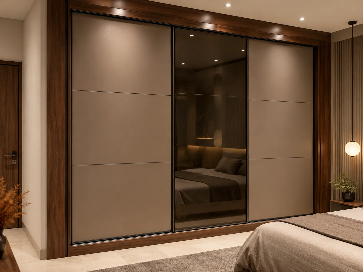 Sliding almirah for bedroom storage by Reedify Modulars Rohtak