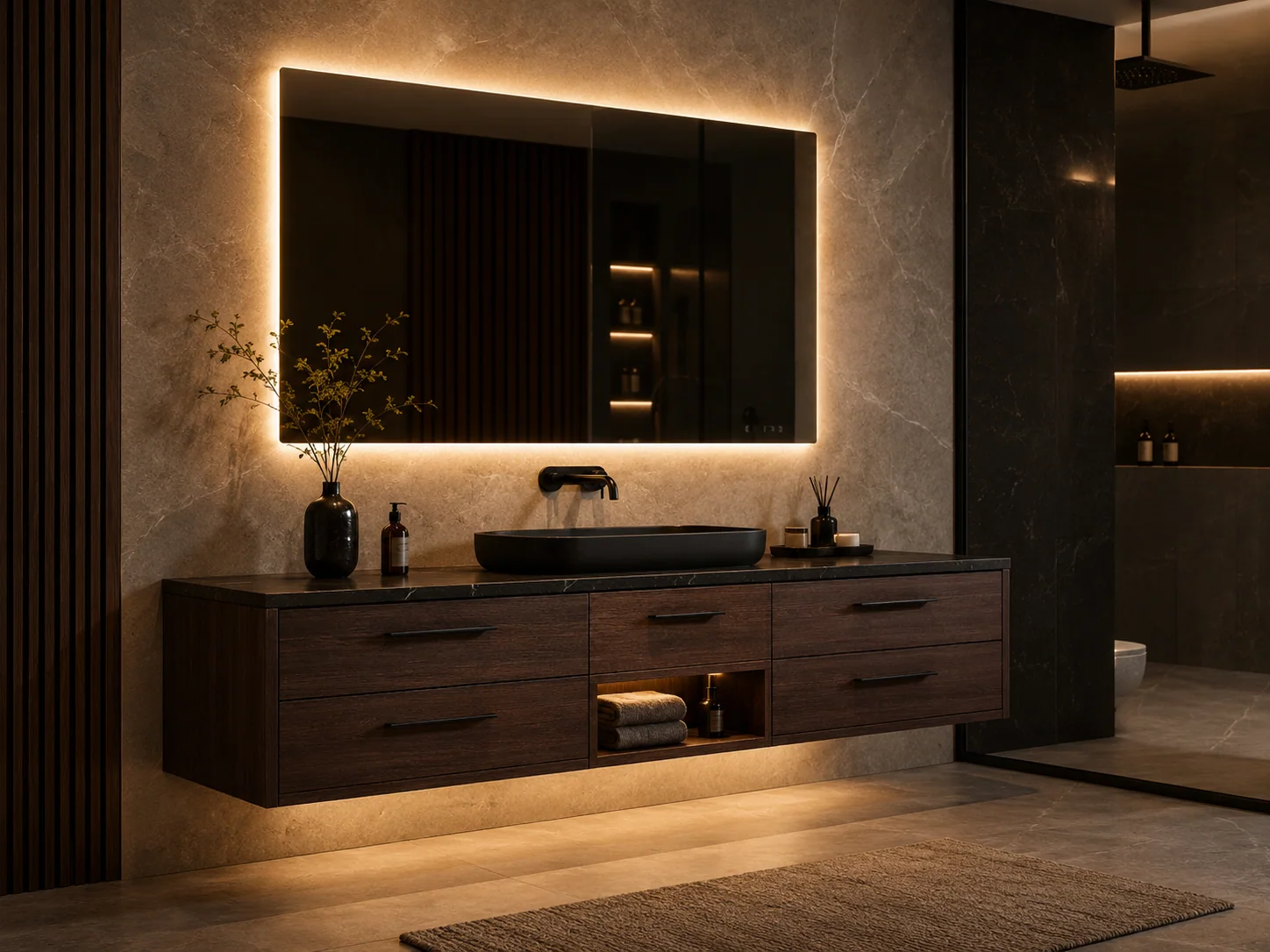 Floating bathroom vanity cabinet by Reedify Modulars Rohtak