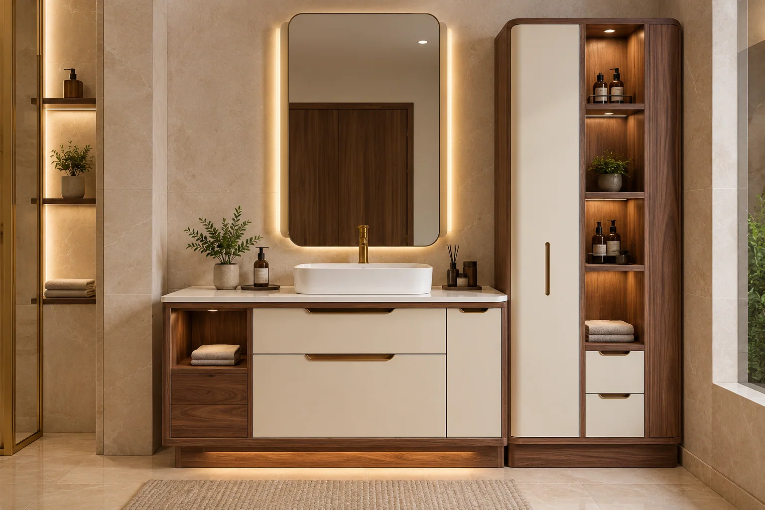 Freestanding bathroom vanity cabinet by Reedify Modulars Rohtak