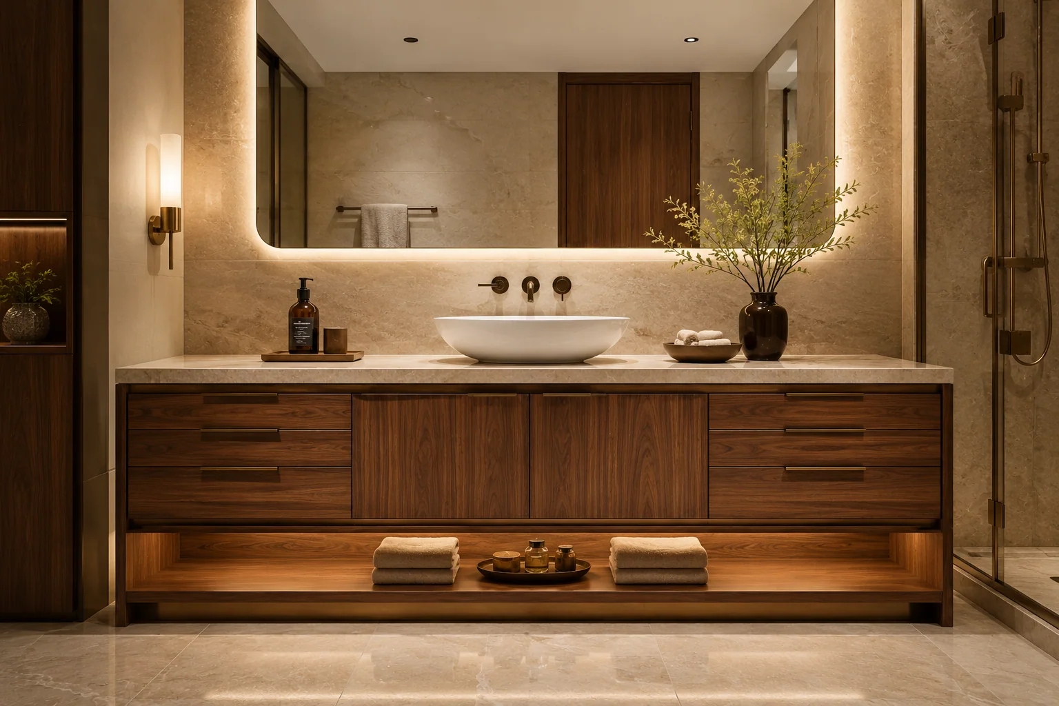 Freestanding bathroom vanity cabinet by Reedify Modulars Rohtak