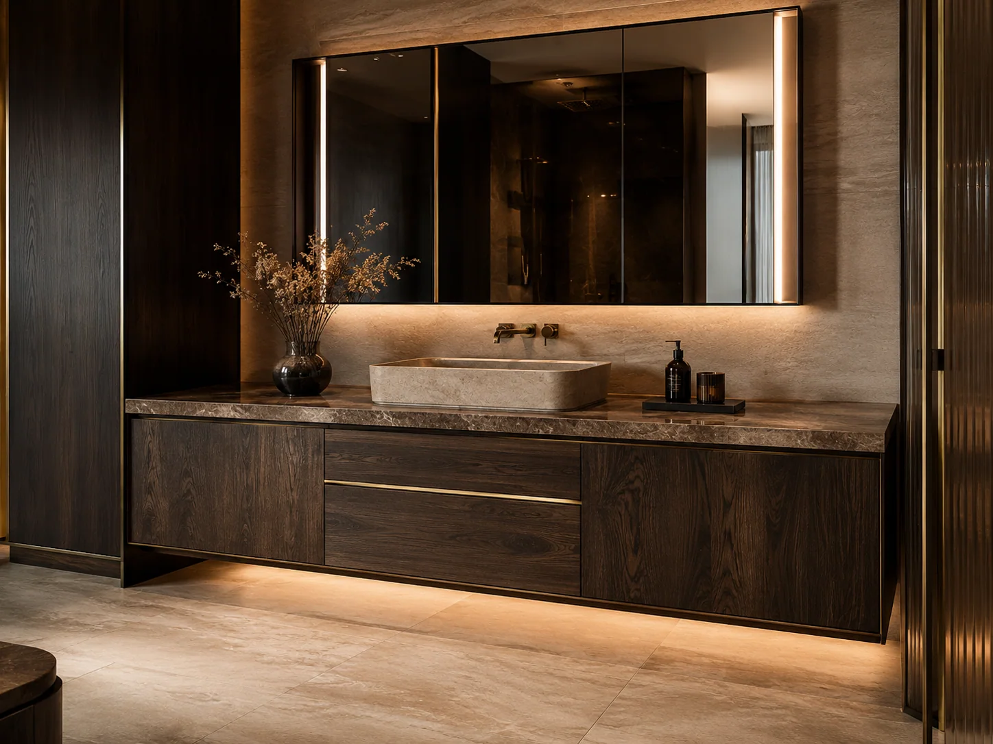 Luxury bathroom vanity cabinet by Reedify Modulars Rohtak