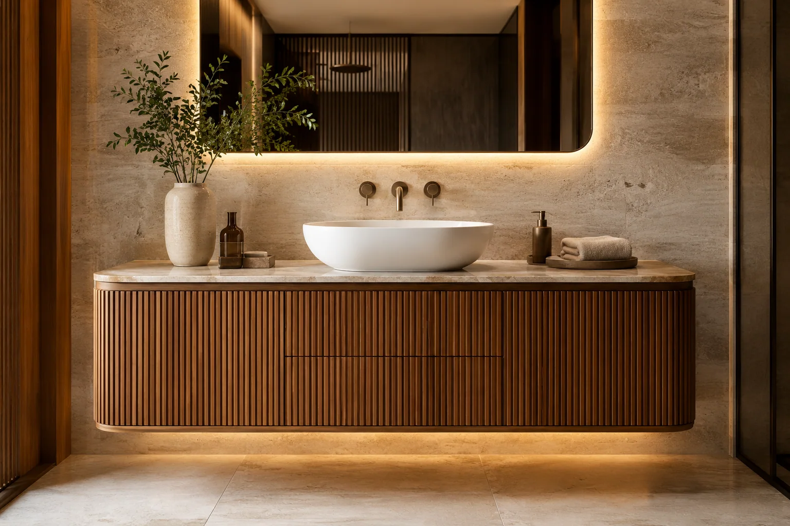 Luxury bathroom vanity cabinet by Reedify Modulars Rohtak
