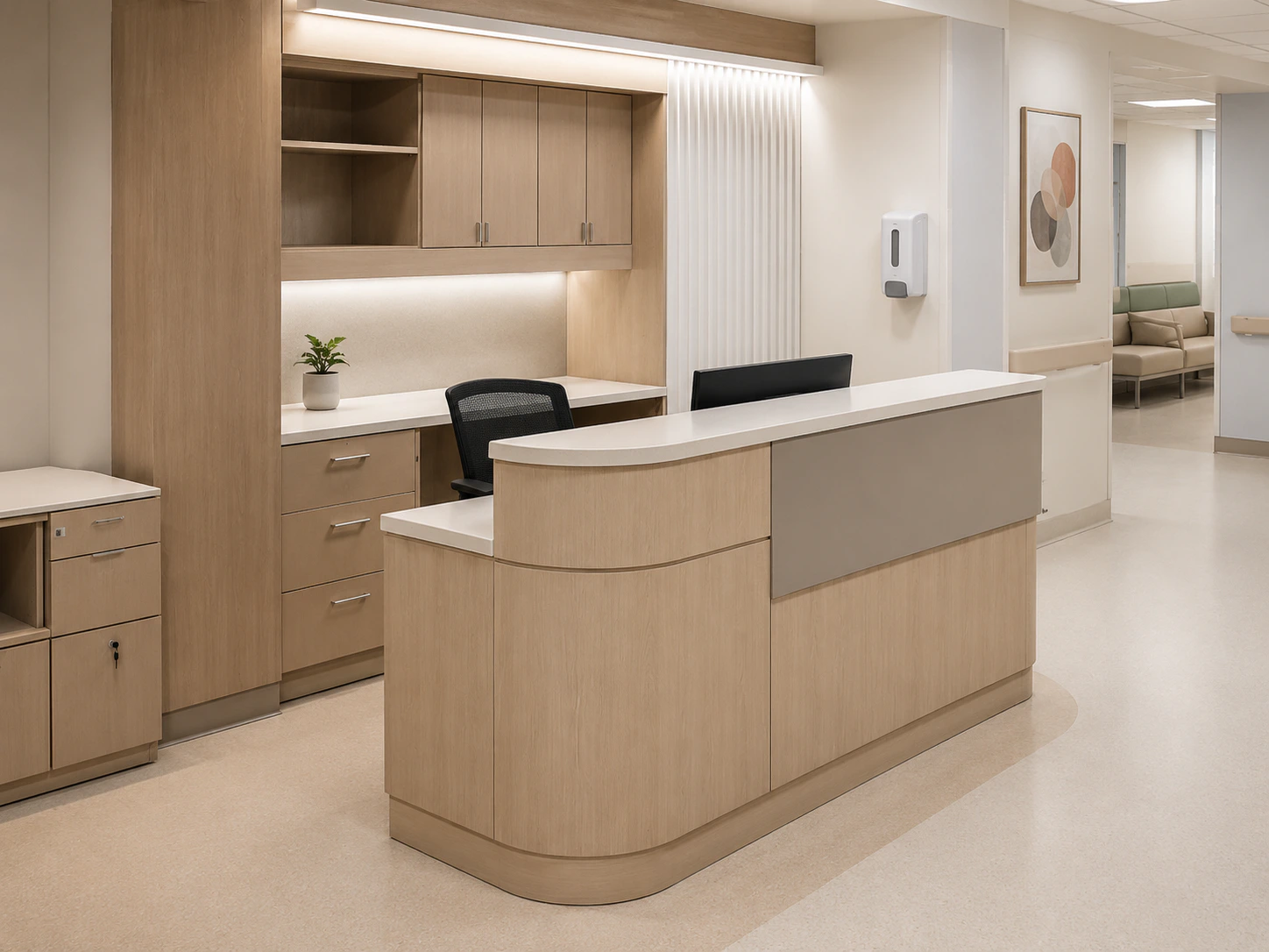 modular hospital reception and patient registration counter design 9 by Reedify Modulars