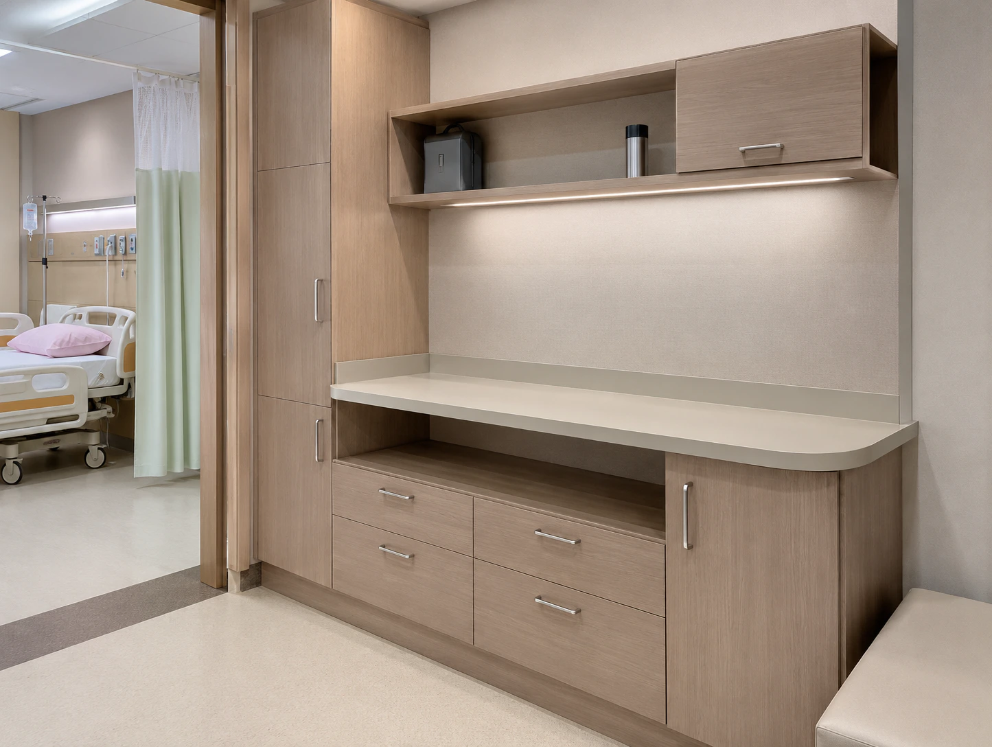 modular patient attendant and hospital guest room furniture design 8 by Reedify Modulars