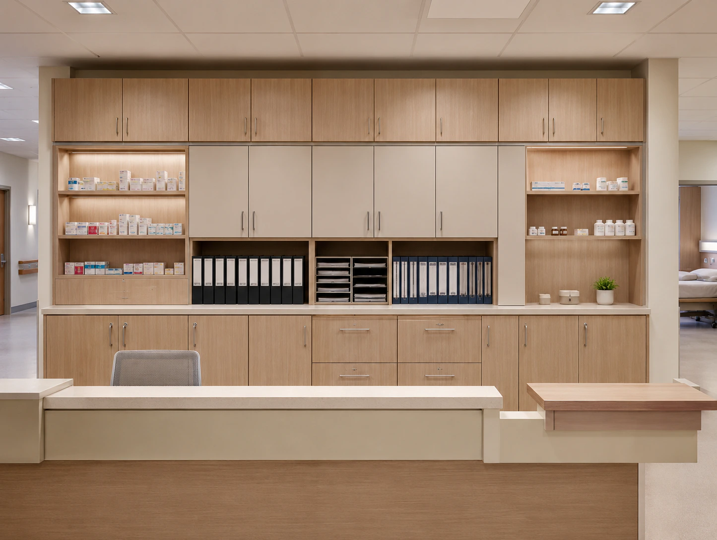 wooden modular nurse station furniture design 3 by Reedify Modulars