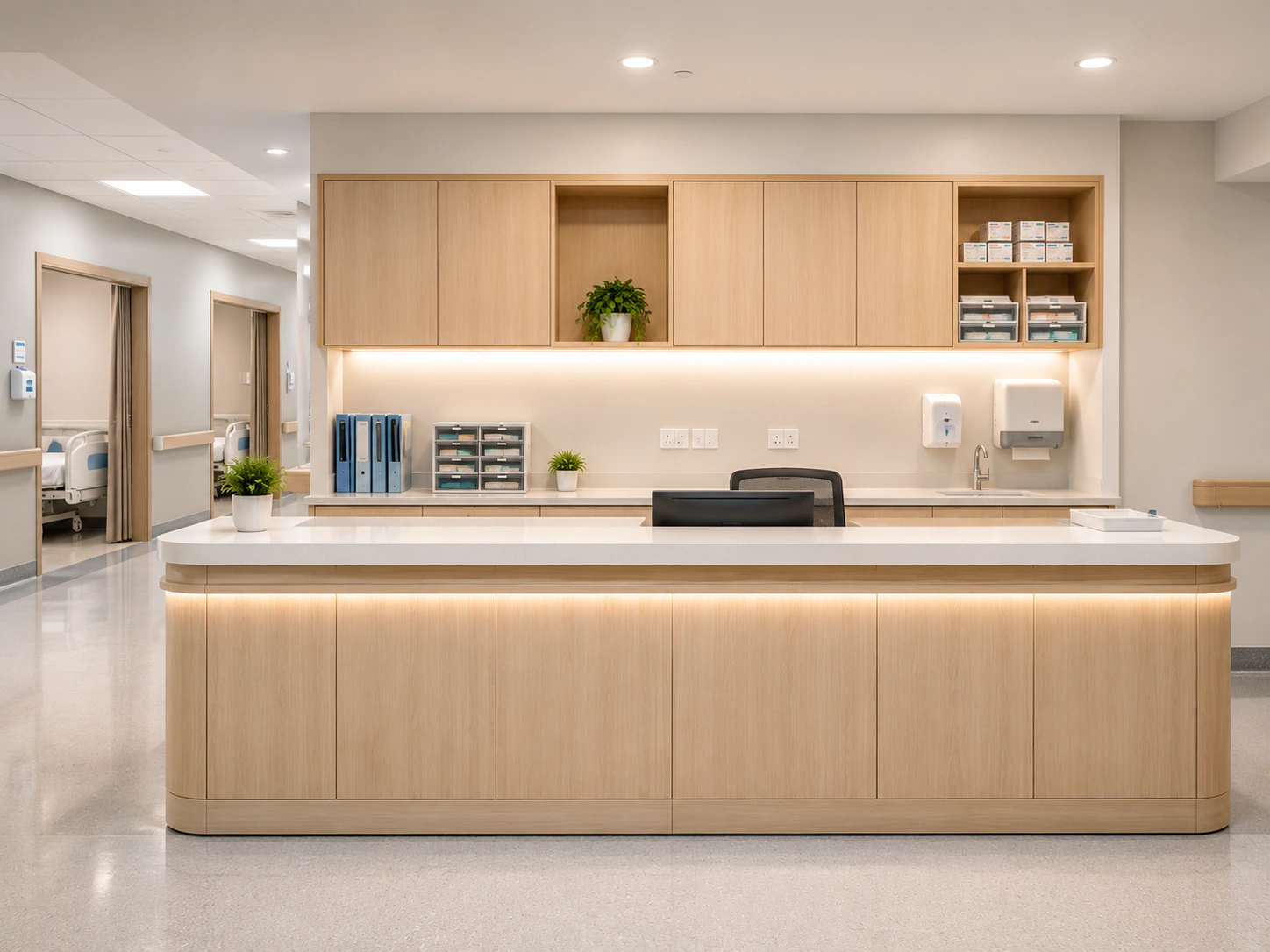 wooden modular nurse station furniture design 4 by Reedify Modulars