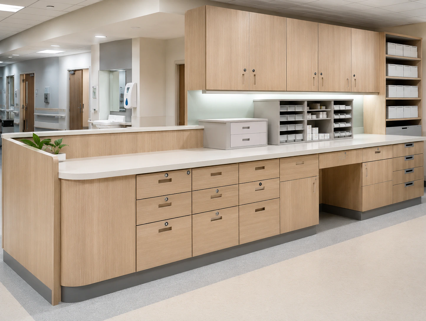 wooden modular nurse station furniture design 6 by Reedify Modulars