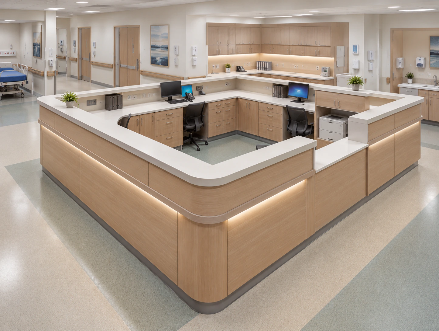 wooden modular nurse station furniture design 7 by Reedify Modulars
