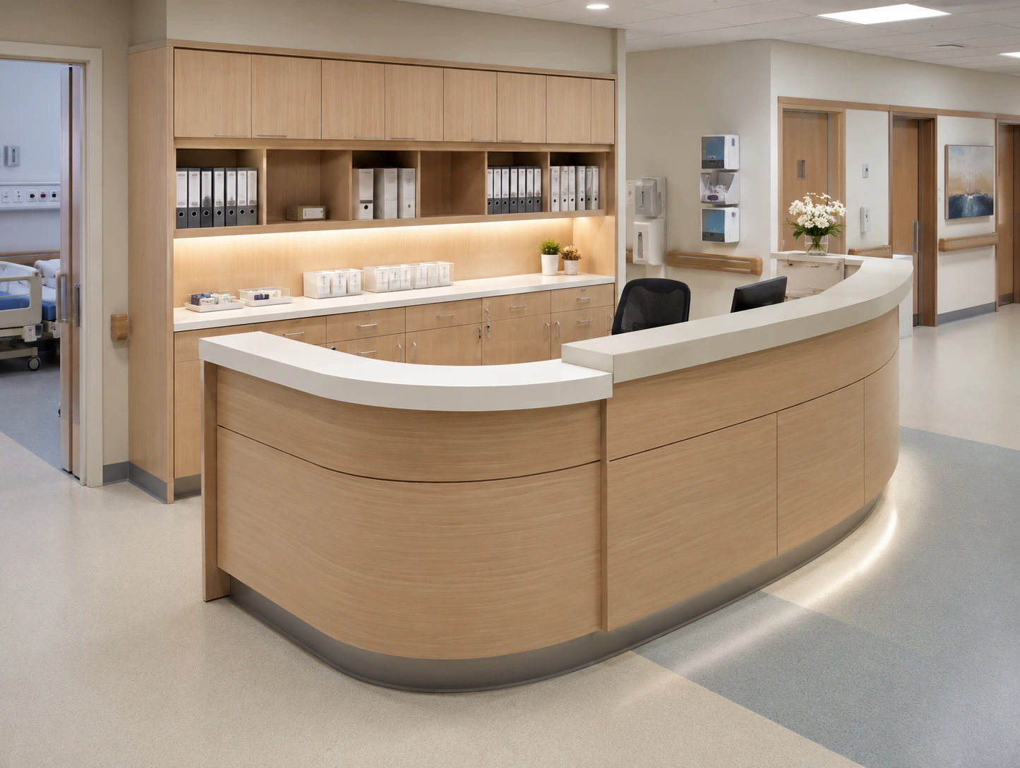 wooden modular nurse station furniture design 9 by Reedify Modulars