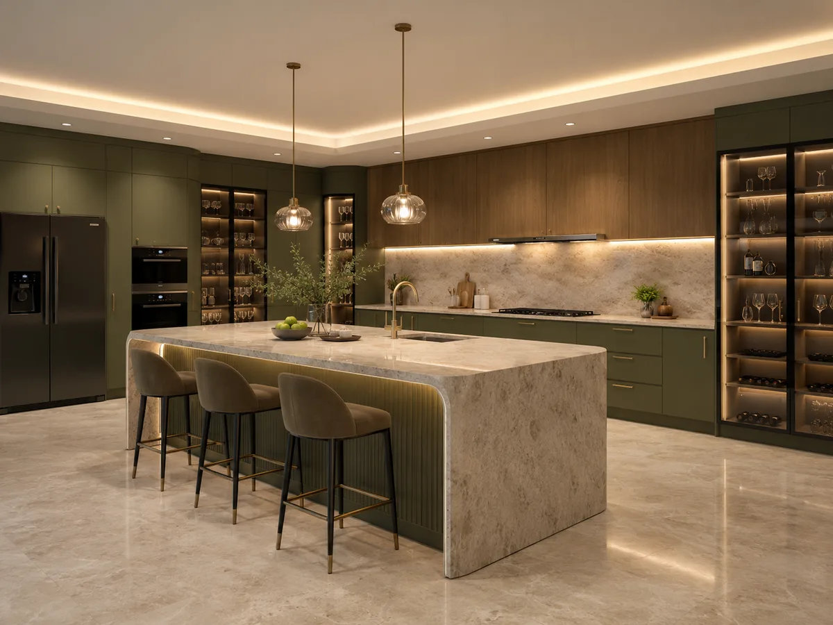 Island modular kitchen manufactured by Reedify Modulars