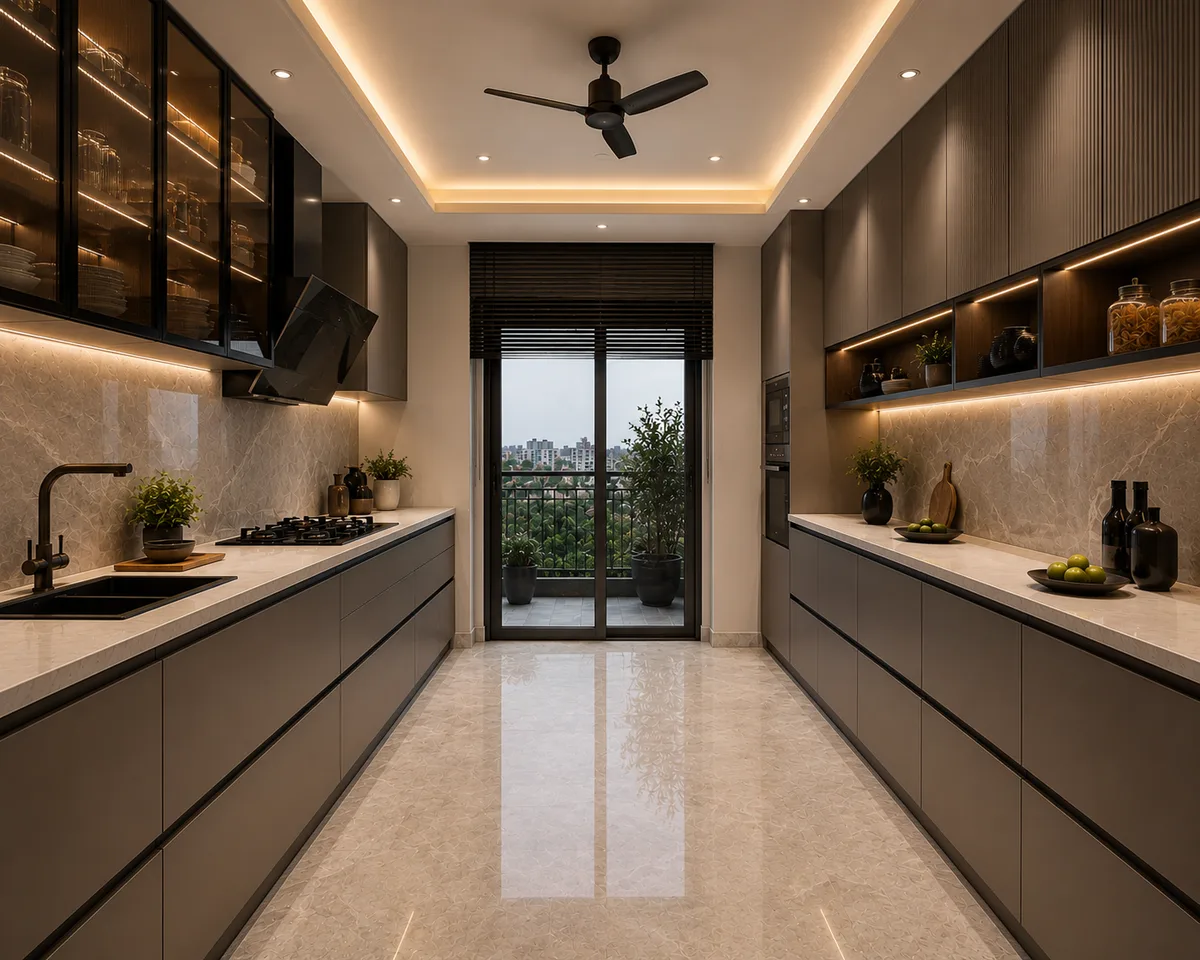 Parallel Two-Wall Modular Kitchen Reedify Rohtak