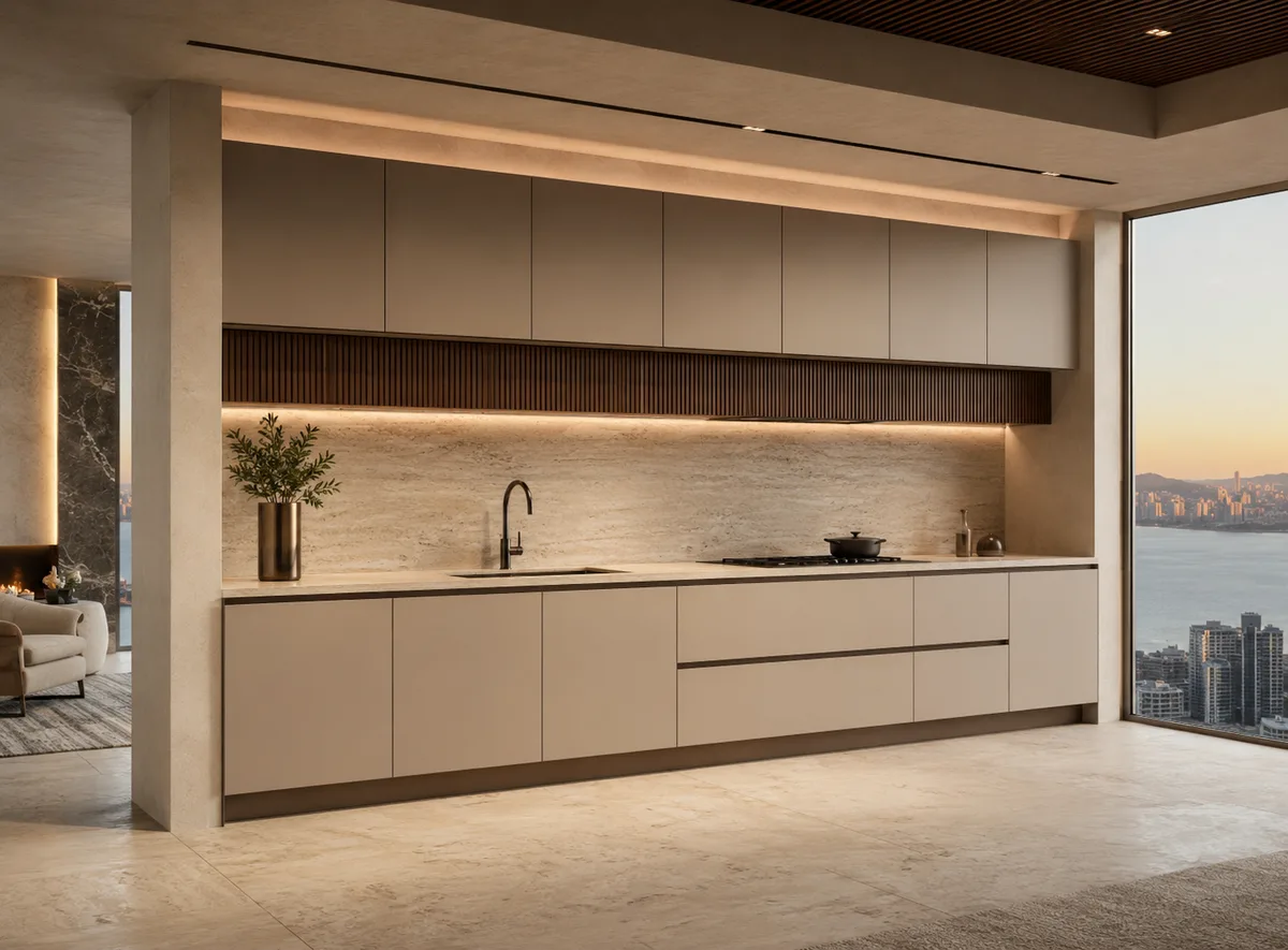 Scandinavian Straight Kitchen Design Reedify Rohtak