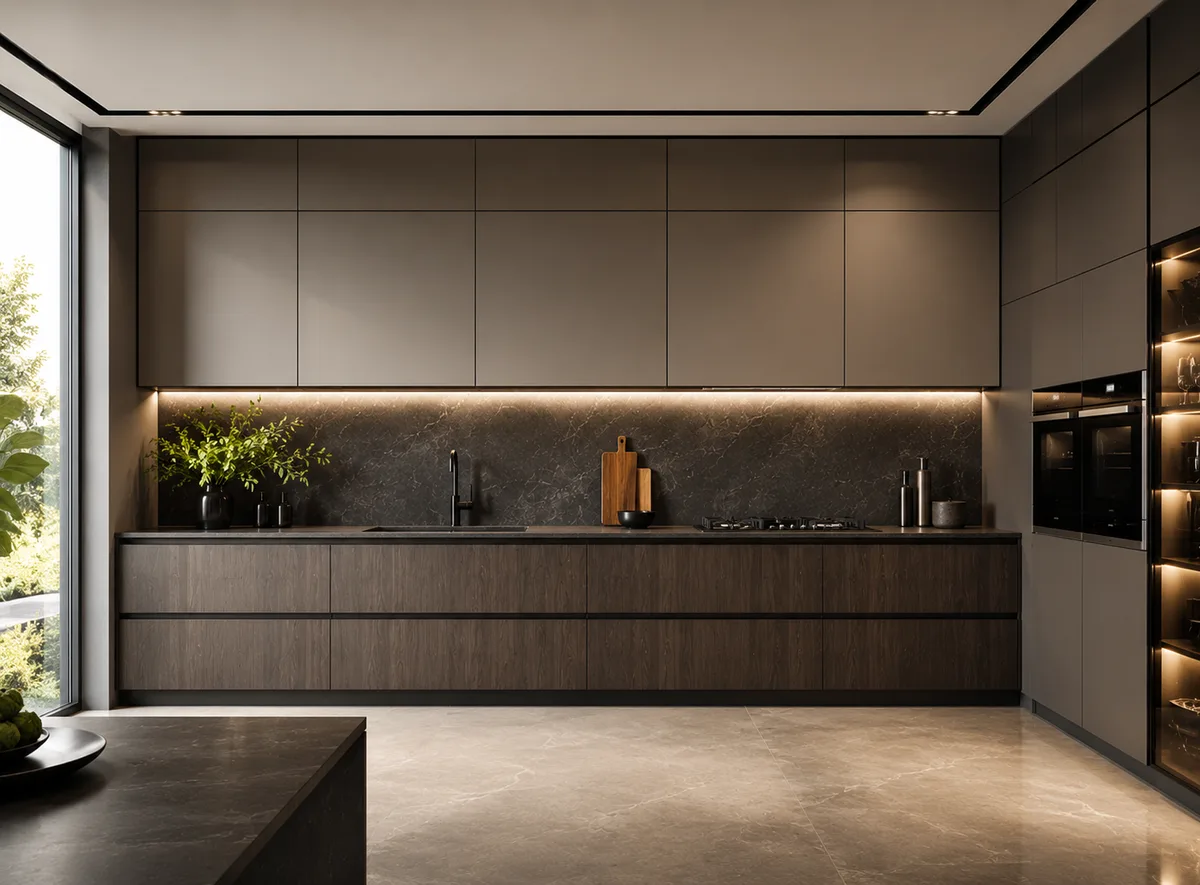 Straight Kitchen Glass Shutter Cabinets Reedify