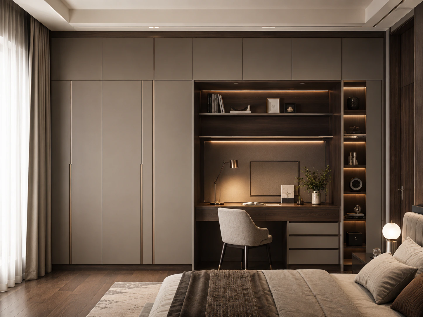 study table with wardrobe design 8 by Reedify Modulars