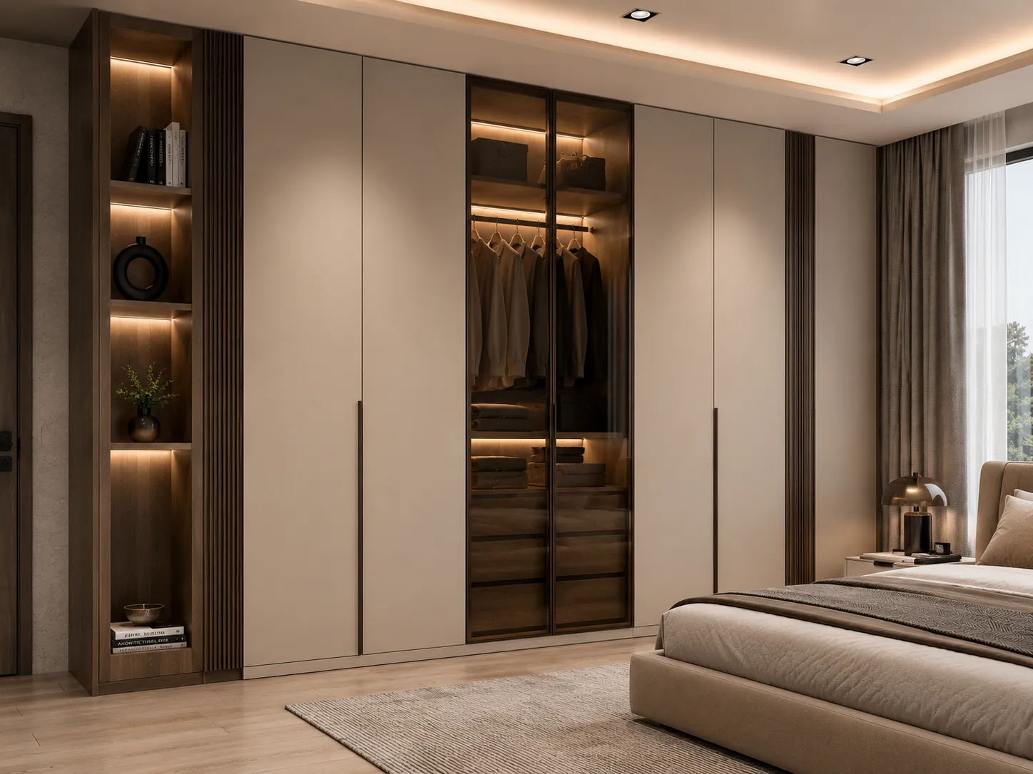 Hinged wardrobe laminate finish by Reedify Modulars