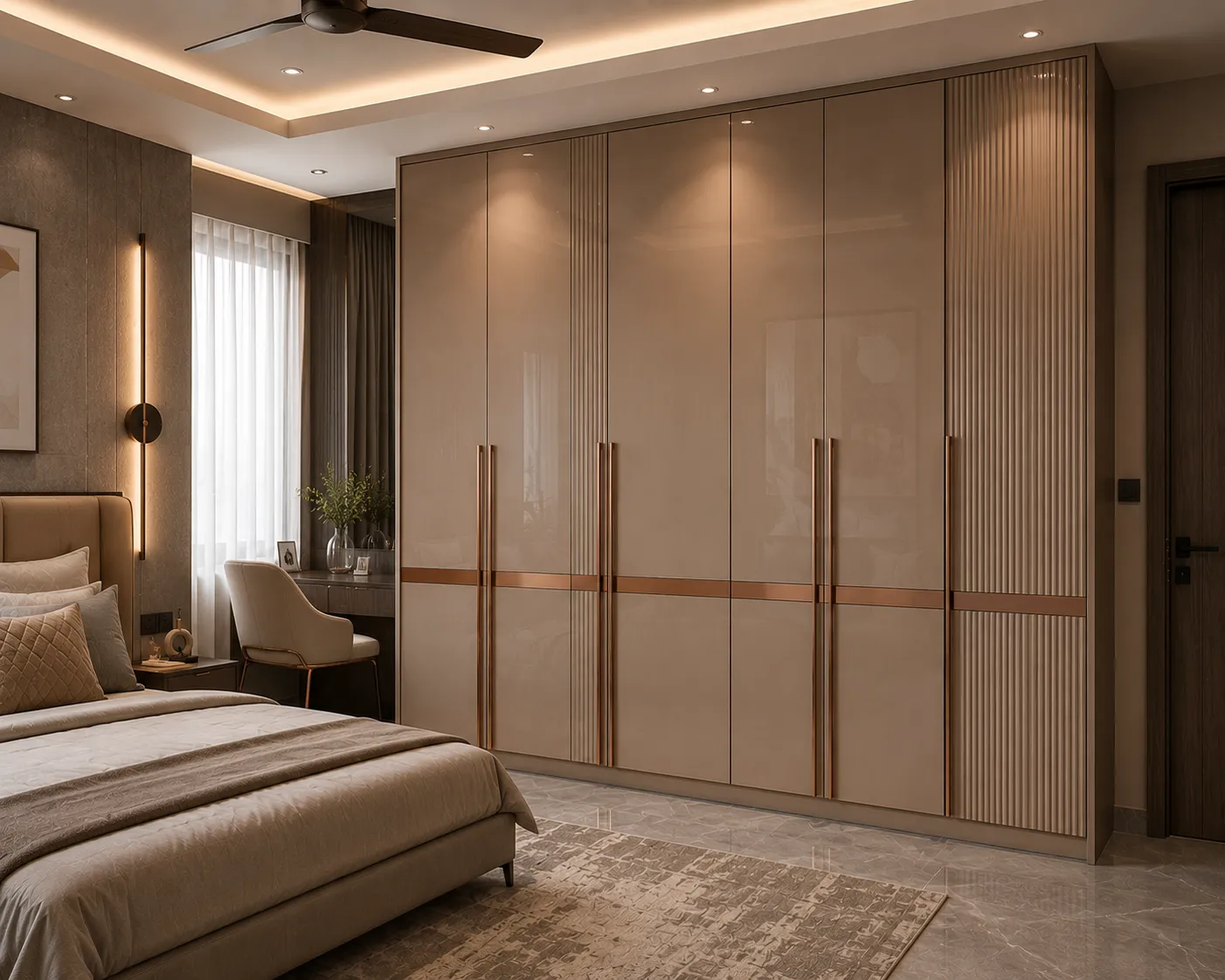 Master bedroom wardrobe by Reedify Modulars, Rohtak