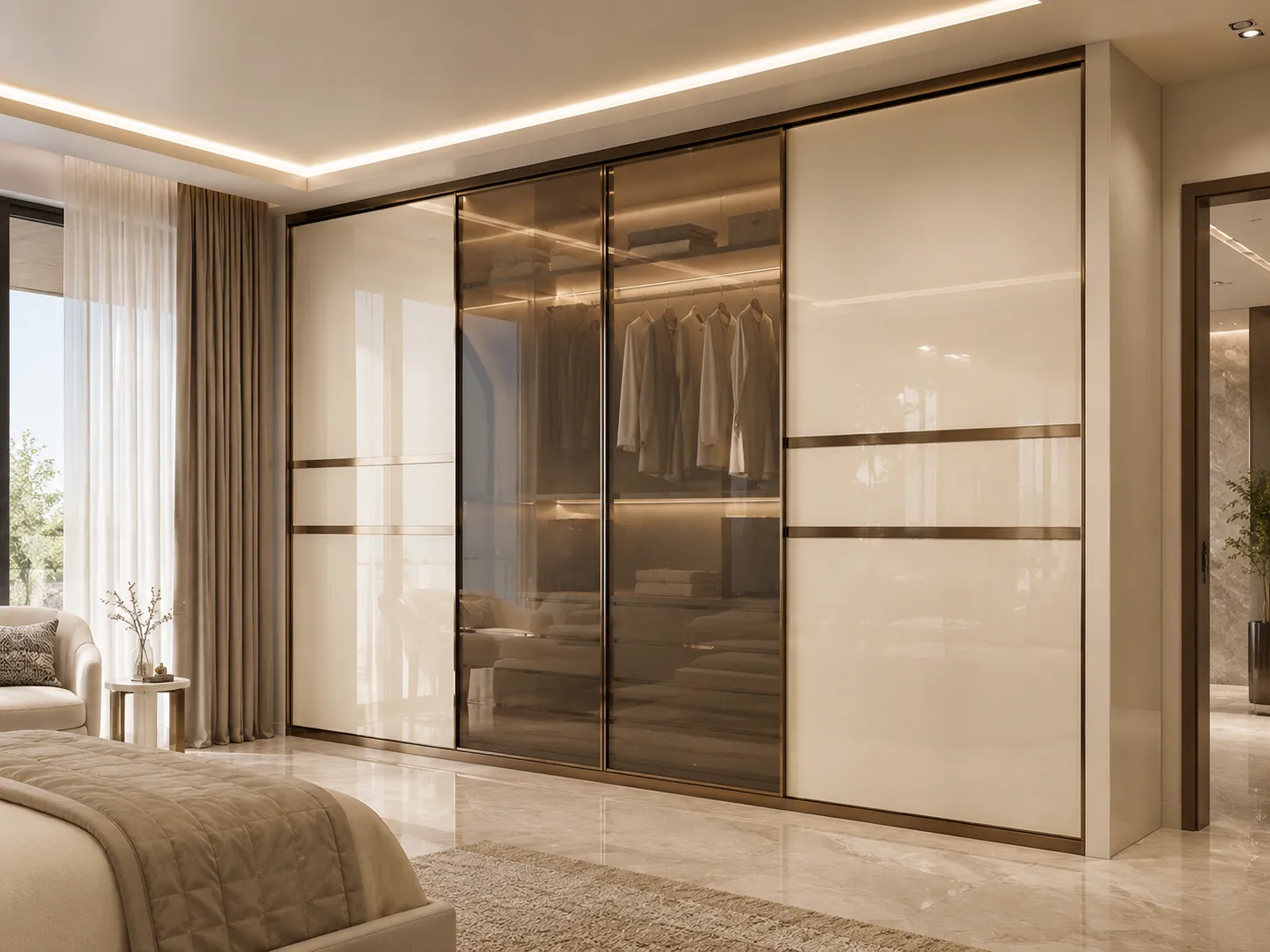 Space-saving sliding wardrobe by Reedify