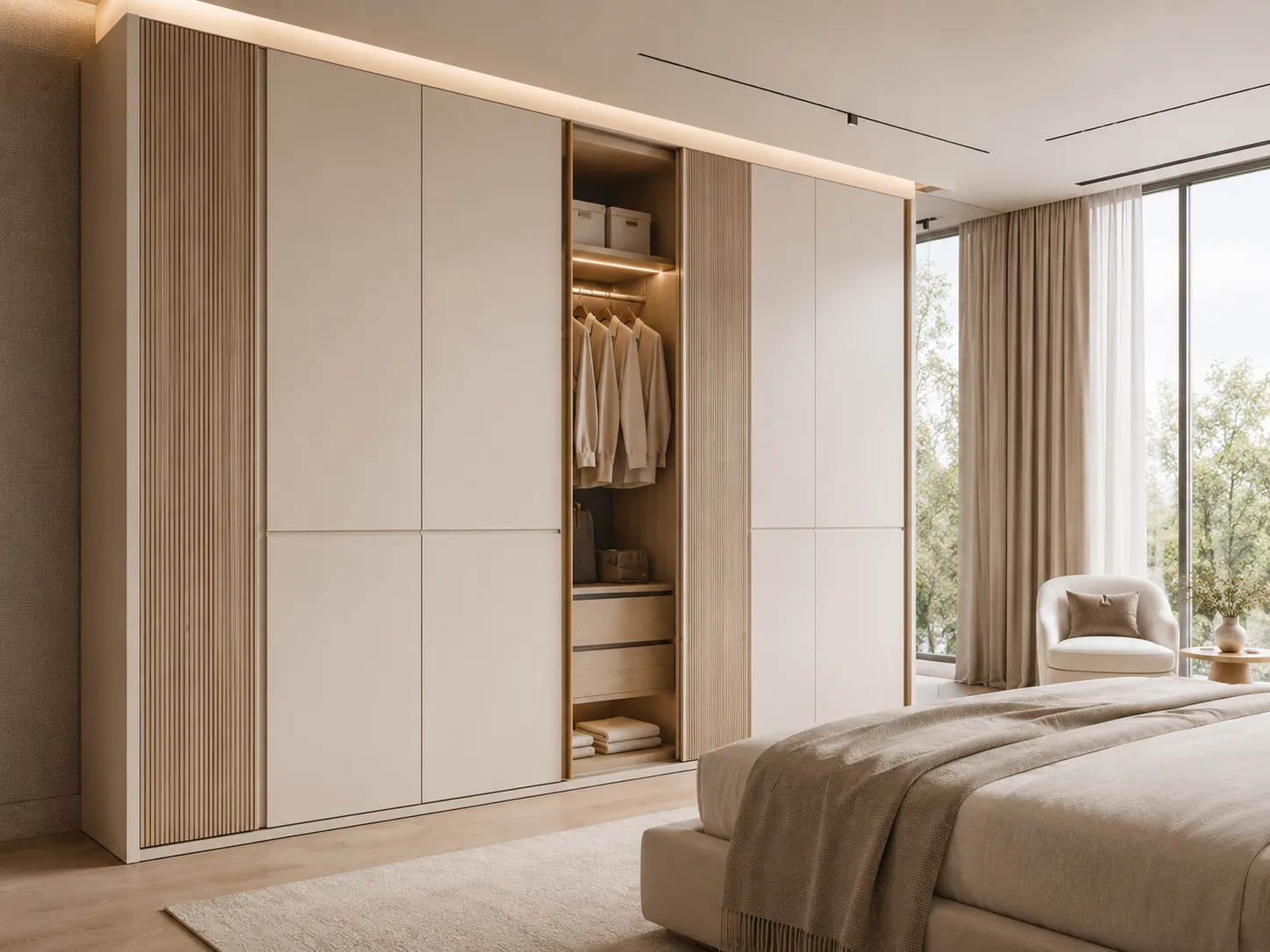 Modern sliding wardrobe design by Reedify