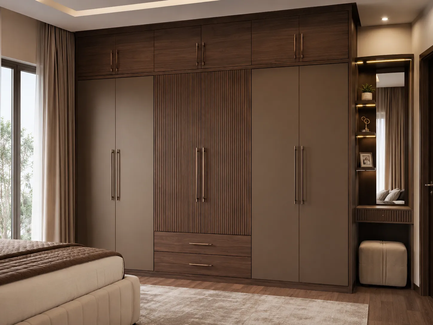 Wardrobe with LED dressing table