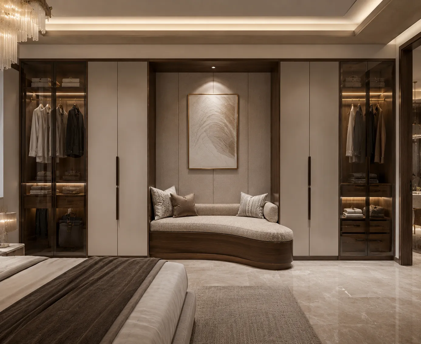 Wardrobe with built-in seating by Reedify